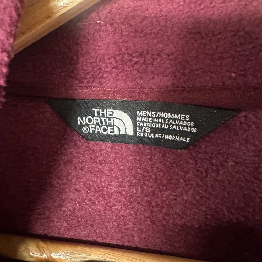 The North Face Mens TKA 100‎ Glacier Quarter Zip Fleece Pullover Maroon Large - Picture 3 of 4